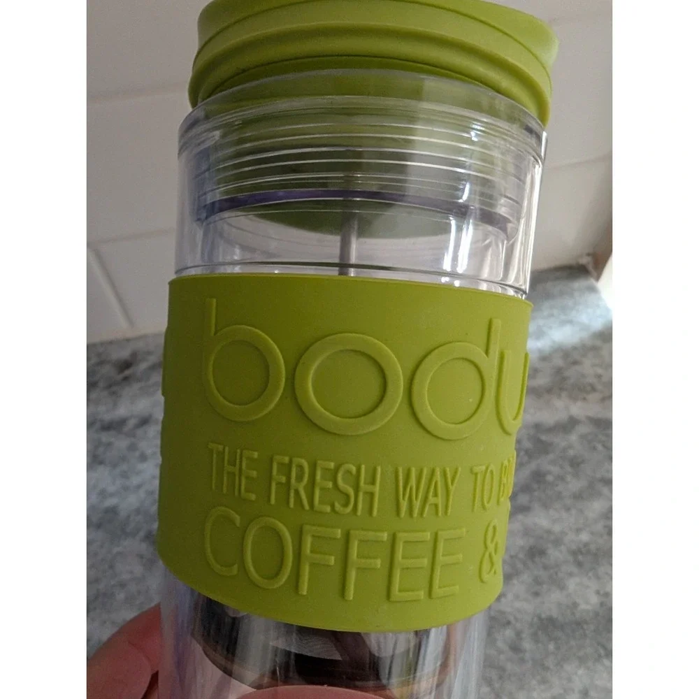 Bodum Travel Press Coffee & Tea Tumbler Green Plastic‎ Double Wall French Press